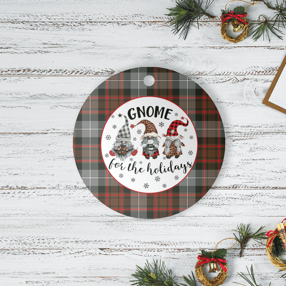 Clan MacRae Hunting Weathered Tartan Tartan Crest Gnome Round Ceramic Ornament DA92 MacRae Hunting Weathered Tartan Tartan Christmas