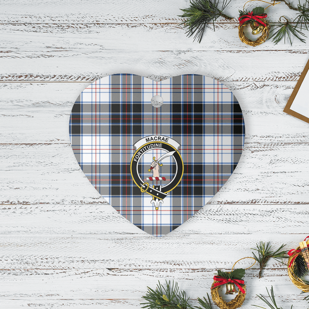 Clan MacRae Dress Modern Tartan Crest Heart Ceramic Ornament WI12 MacRae Dress Modern Tartan Tartan Christmas