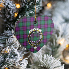 Clan MacArthur – Milton Tartan Crest Heart Ceramic Ornament FK73 MacArthur – Milton Tartan Tartan Christmas