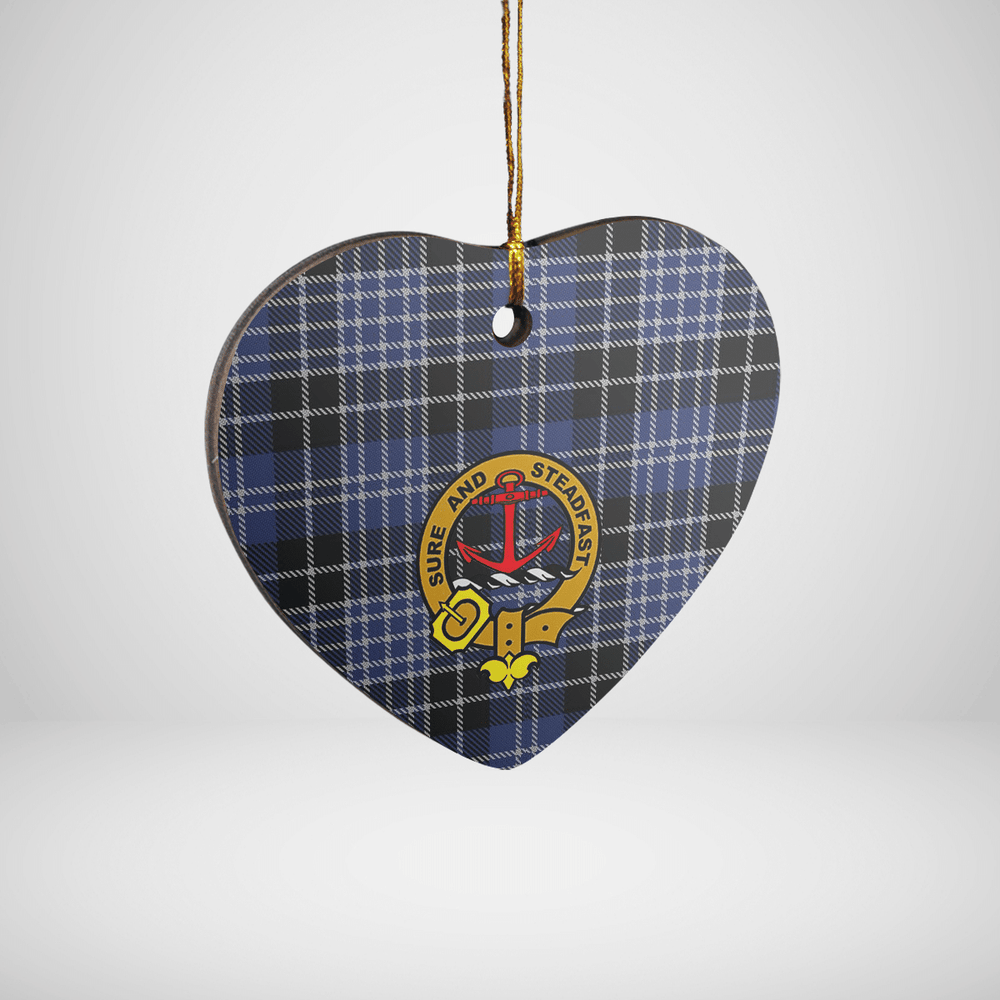 Clan Clark 1Tartan Crest Heart Ceramic Ornament CI88 Clark 1Tartan Tartan Christmas