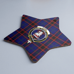 Clan Home Modern Tartan Crest Star Ceramic Ornament VM90 Home Modern Tartan Tartan Christmas