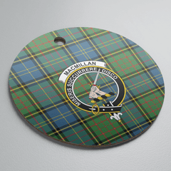 Clan MacMillan Hunting Ancient Tartan Crest Round Ceramic Ornament WH89 MacMillan Hunting Ancient Tartan Tartan Christmas