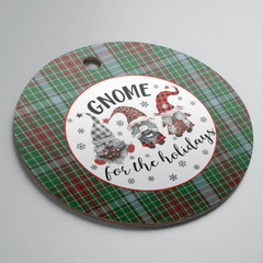 Clan Gayre Tartan Tartan Crest Gnome Round Ceramic Ornament TV79 Gayre Tartan Tartan Christmas