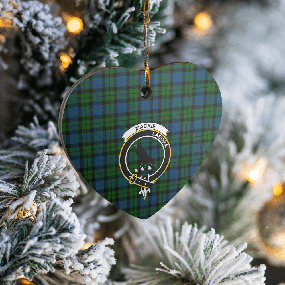 Clan MacKie Tartan Crest Heart Ceramic Ornament VZ19 MacKie Tartan Tartan Christmas