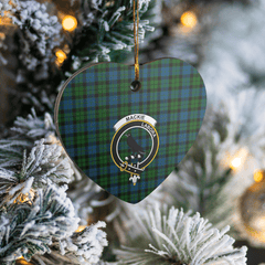Clan MacKie Tartan Crest Heart Ceramic Ornament VZ19 MacKie Tartan Tartan Christmas
