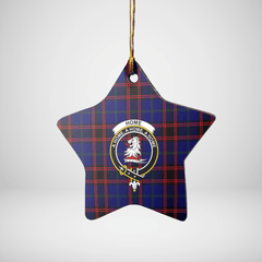 Clan Home Modern Tartan Crest Star Ceramic Ornament VM90 Home Modern Tartan Tartan Christmas
