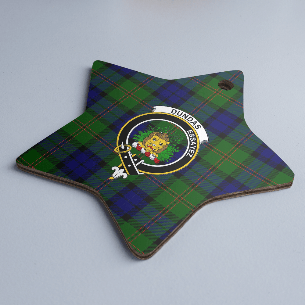 Clan Dundas Modern Tartan Crest Star Ceramic Ornament VN89 Dundas Modern Tartan Tartan Christmas