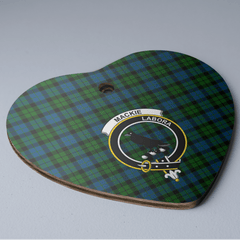 Clan MacKie Tartan Crest Heart Ceramic Ornament VZ19 MacKie Tartan Tartan Christmas