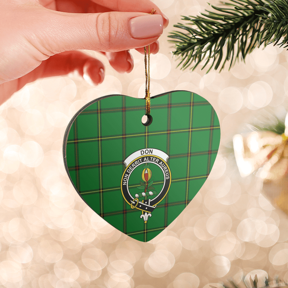Clan Don (Tribe-of-Mar) Tartan Crest Heart Ceramic Ornament BM44 Don (Tribe-of-Mar) Tartan Tartan Christmas