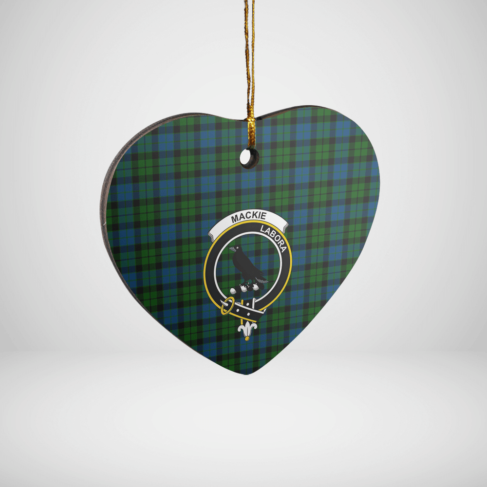Clan MacKie Tartan Crest Heart Ceramic Ornament VZ19 MacKie Tartan Tartan Christmas