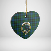 Clan MacKie Tartan Crest Heart Ceramic Ornament VZ19 MacKie Tartan Tartan Christmas