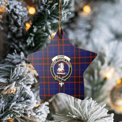 Clan Home Modern Tartan Crest Star Ceramic Ornament VM90 Home Modern Tartan Tartan Christmas