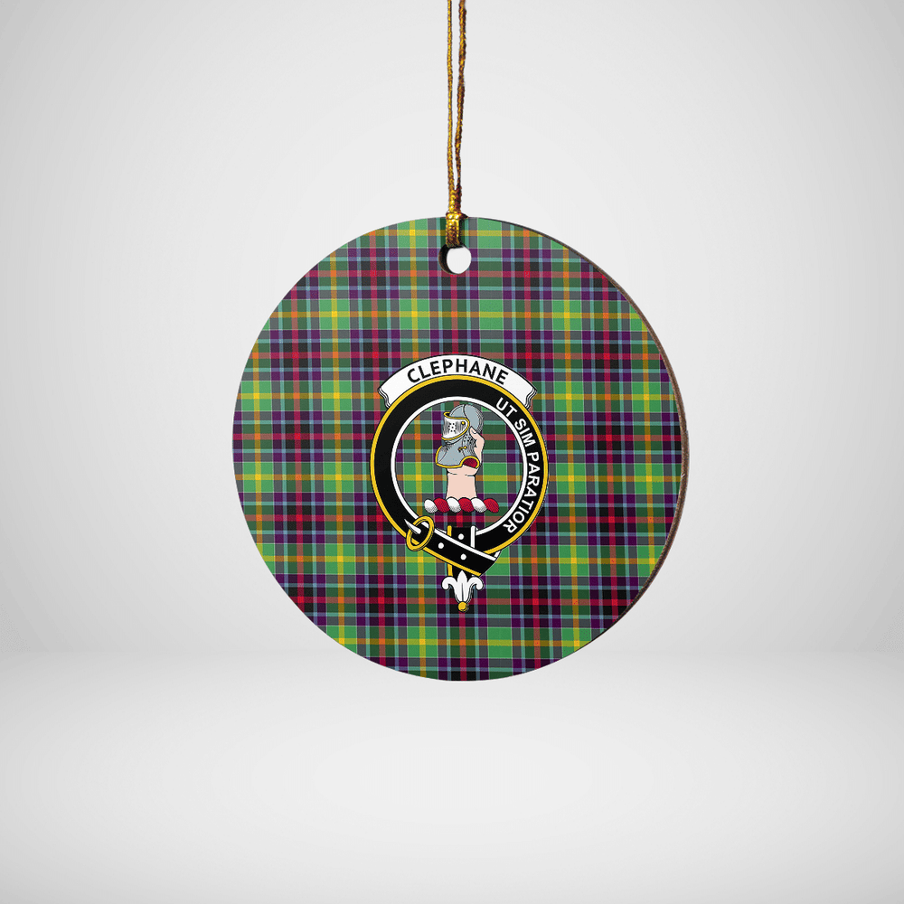 Clan Clephane Tartan Crest Round Ceramic Ornament IX74 Clephane Tartan Tartan Christmas