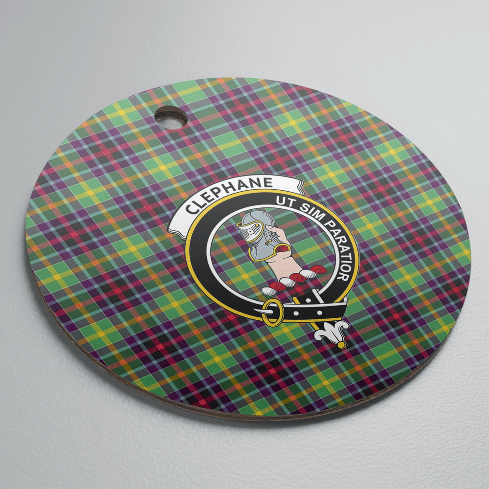Clan Clephane Tartan Crest Round Ceramic Ornament IX74 Clephane Tartan Tartan Christmas