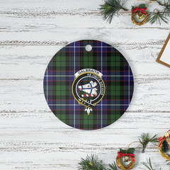 Clan Galbraith Modern Tartan Crest Round Ceramic Ornament PK73 Galbraith Modern Tartan Tartan Christmas