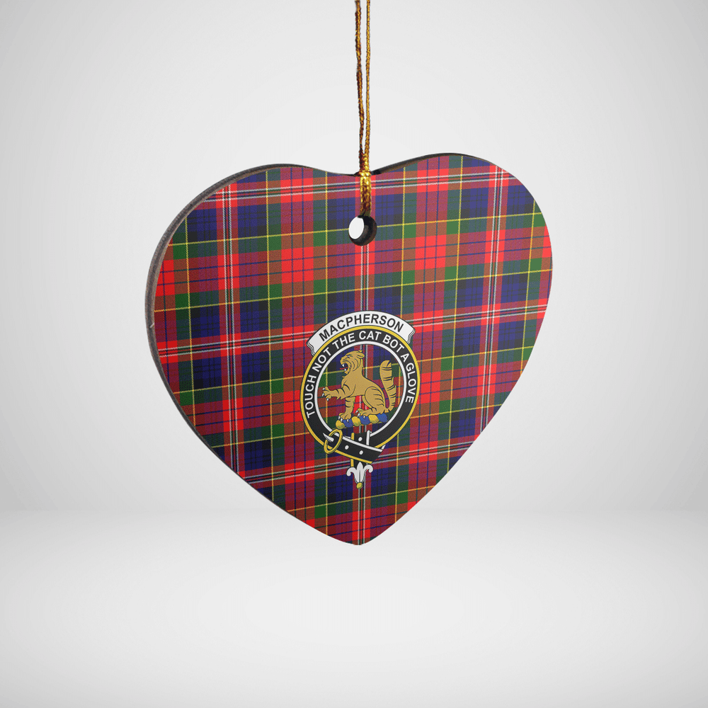 Clan MacPherson Modern Tartan Crest Heart Ceramic Ornament TY83 MacPherson Modern Tartan Tartan Christmas