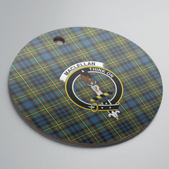 Clan MacLellan Ancient Tartan Crest Round Ceramic Ornament FE52 MacLellan Ancient Tartan Tartan Christmas