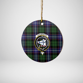 Clan Galbraith Modern Tartan Crest Round Ceramic Ornament PK73 Galbraith Modern Tartan Tartan Christmas