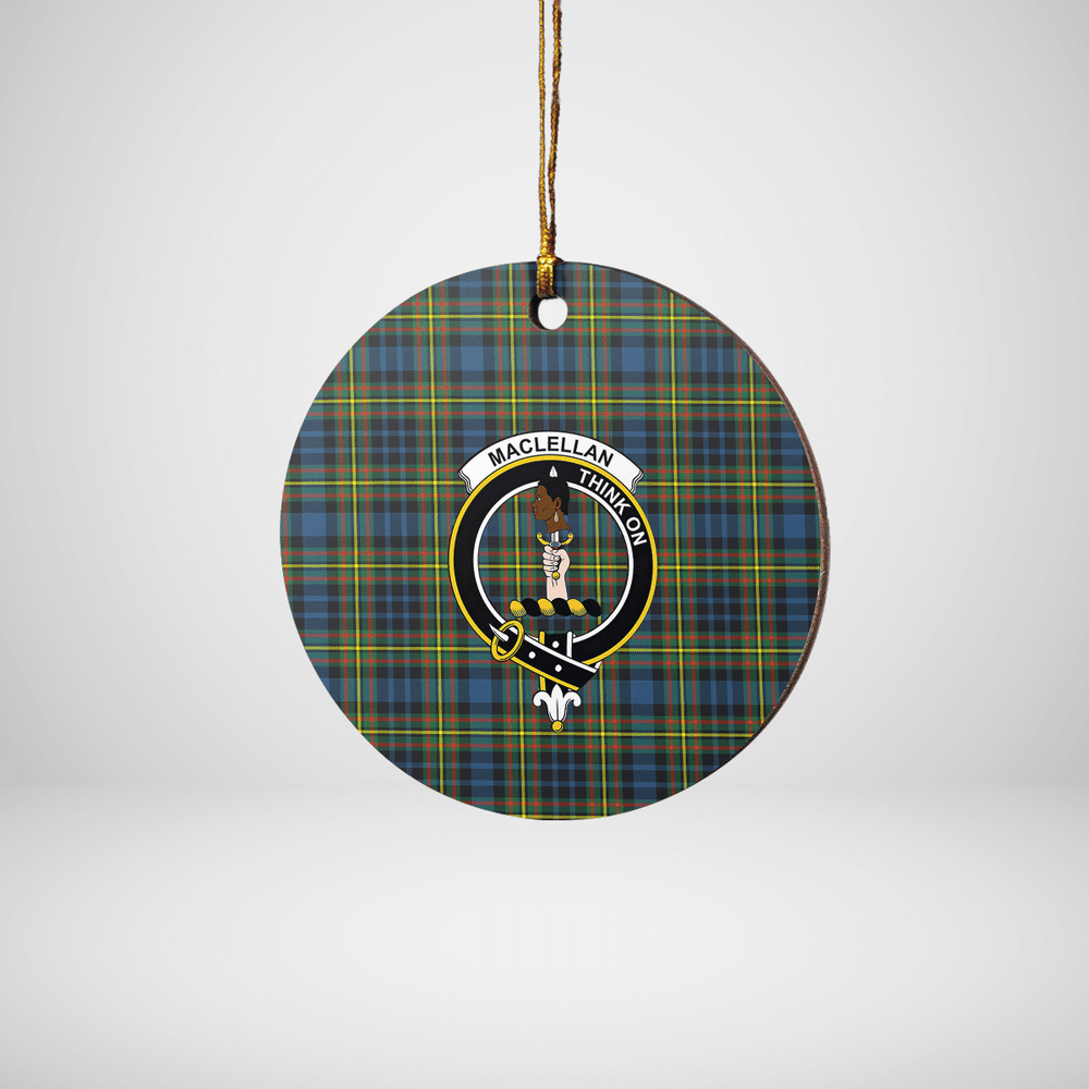 Clan MacLellan Ancient Tartan Crest Round Ceramic Ornament FE52 MacLellan Ancient Tartan Tartan Christmas