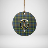 Clan MacLellan Ancient Tartan Crest Round Ceramic Ornament FE52 MacLellan Ancient Tartan Tartan Christmas