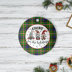 Clan Reid Green Tartan Tartan Crest Gnome Round Ceramic Ornament XD49 Reid Green Tartan Tartan Christmas