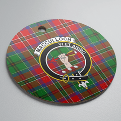 Clan MacCulloch Tartan Crest Round Ceramic Ornament WI80 MacCulloch Tartan Tartan Christmas
