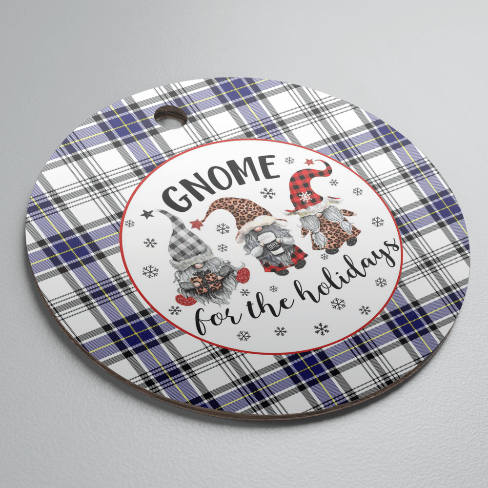 Clan Hannay Tartan Tartan Crest Gnome Round Ceramic Ornament CU32 Hannay Tartan Tartan Christmas