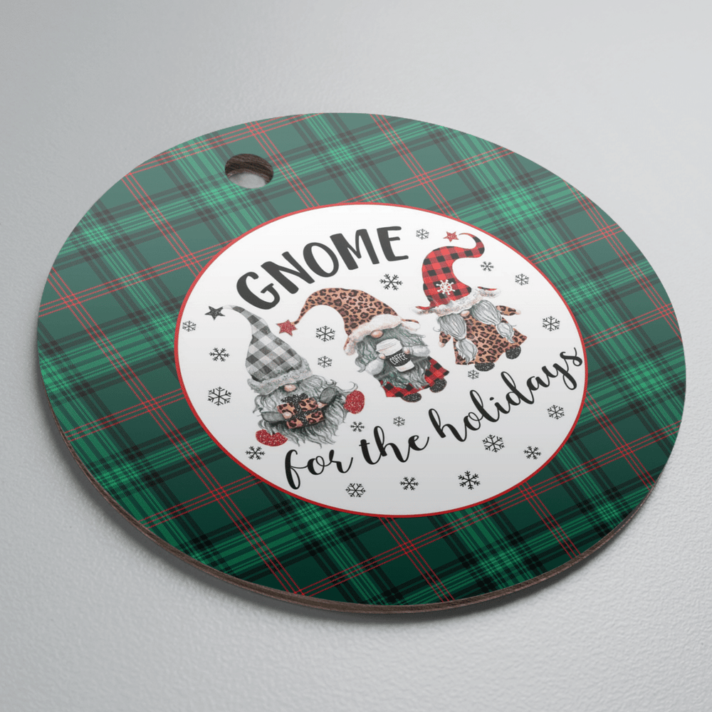 Clan Ross Hunting Modern Tartan Tartan Crest Gnome Round Ceramic Ornament FQ61 Ross Hunting Modern Tartan Tartan Christmas