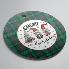 Clan Ross Hunting Modern Tartan Tartan Crest Gnome Round Ceramic Ornament FQ61 Ross Hunting Modern Tartan Tartan Christmas