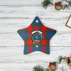 Clan Mar Tartan Crest Star Ceramic Ornament UB61 Mar Tartan Tartan Christmas