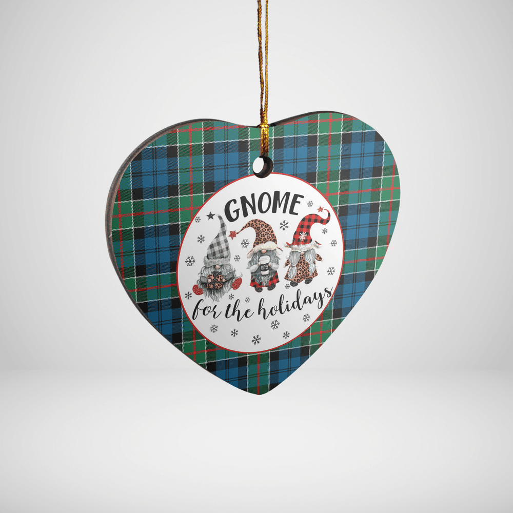 Clan Colquhoun Ancient Tartan Tartan Crest Gnome Heart Ceramic Ornament FL35 Colquhoun Ancient Tartan Tartan Christmas