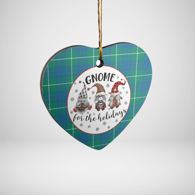 Clan Hamilton Hunting Ancient Tartan Tartan Crest Gnome Heart Ceramic Ornament IP34