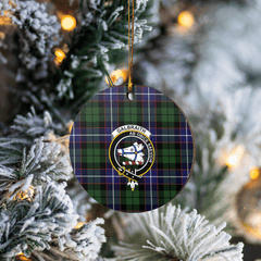 Clan Galbraith Modern Tartan Crest Round Ceramic Ornament PK73 Galbraith Modern Tartan Tartan Christmas
