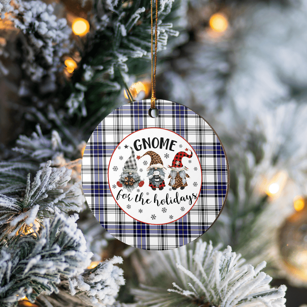 Clan Hannay Tartan Tartan Crest Gnome Round Ceramic Ornament CU32 Hannay Tartan Tartan Christmas