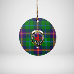 Clan Young Modern Tartan Crest Round Ceramic Ornament LG55 Young Modern Tartan Tartan Christmas