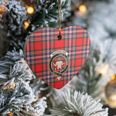 Clan MacFarlane Modern Tartan Crest Heart Ceramic Ornament ES26 MacFarlane Modern Tartan Tartan Christmas
