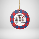 Clan Galloway Red Tartan Tartan Crest Gnome Round Ceramic Ornament ZO90 Galloway Red Tartan Tartan Christmas