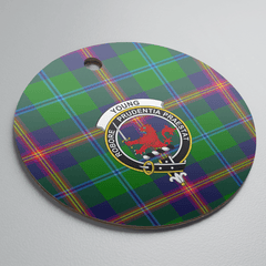 Clan Young Modern Tartan Crest Round Ceramic Ornament LG55 Young Modern Tartan Tartan Christmas