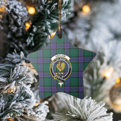 Clan Sinclair Hunting Modern Tartan Crest Star Ceramic Ornament FM95 Sinclair Hunting Modern Tartan Tartan Christmas