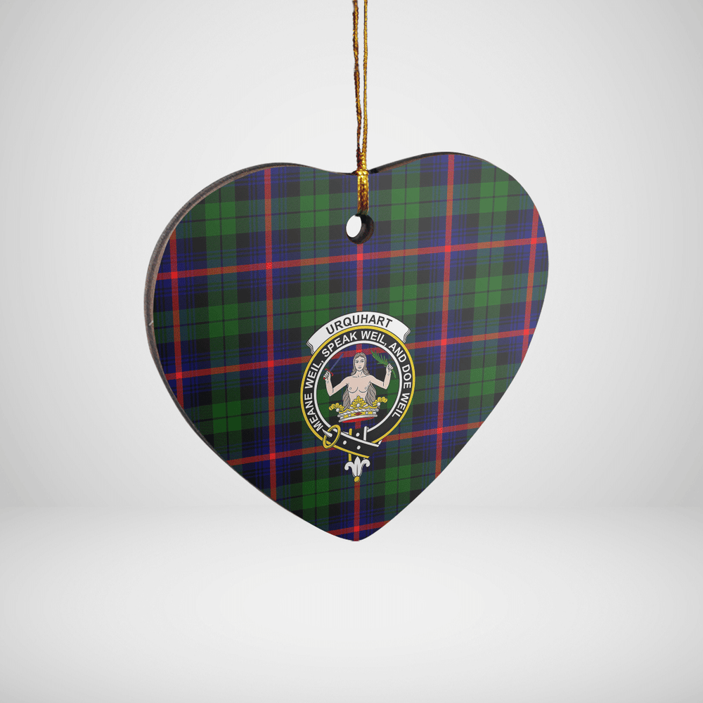 Clan Urquhart Modern Tartan Crest Heart Ceramic Ornament II23 Urquhart Modern Tartan Tartan Christmas