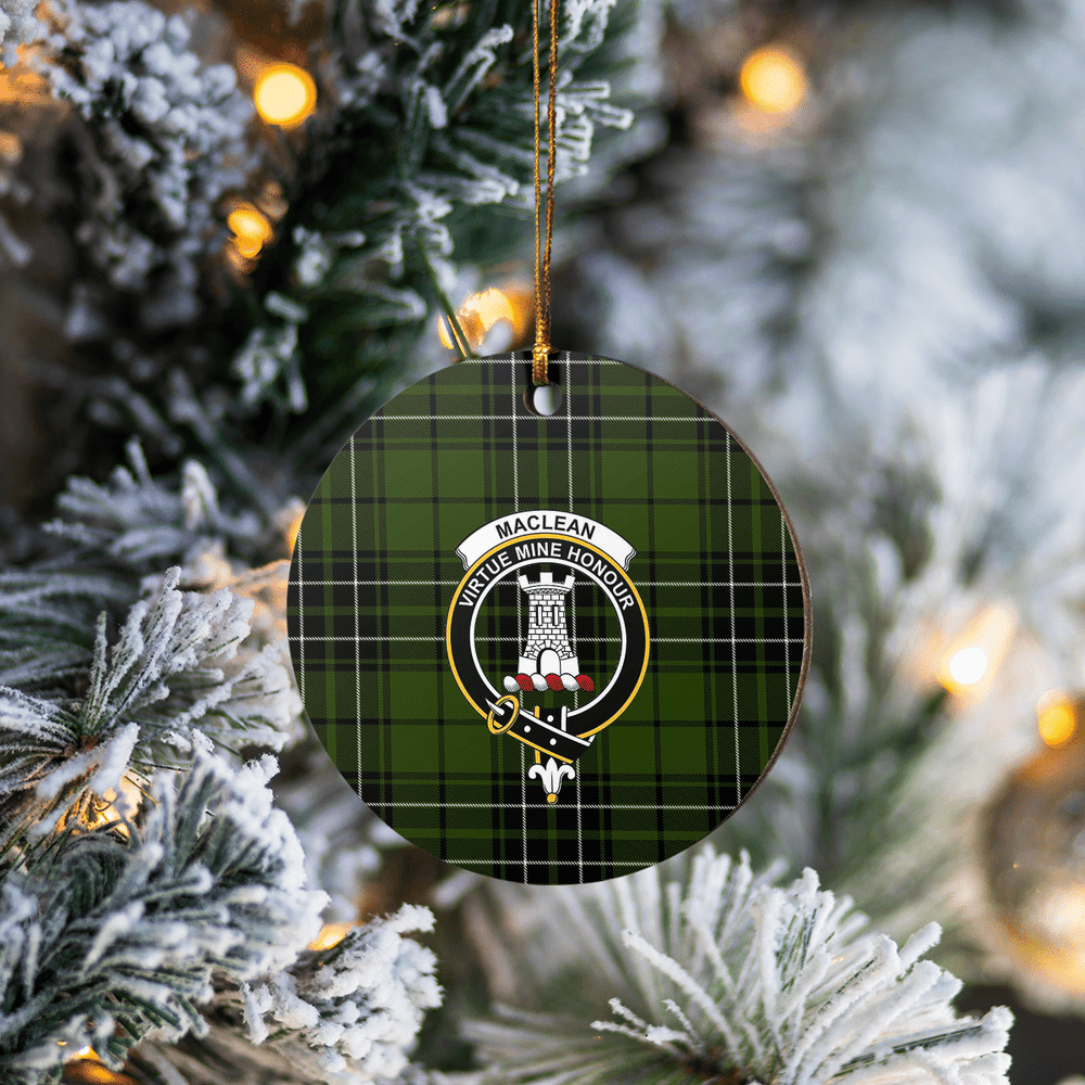 Clan MacLean Hunting Tartan Crest Round Ceramic Ornament BM31 MacLean Hunting Tartan Tartan Christmas