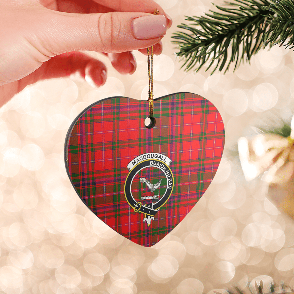 Clan MacDougall Ancient Tartan Crest Heart Ceramic Ornament UL10 MacDougall Ancient Tartan Tartan Christmas