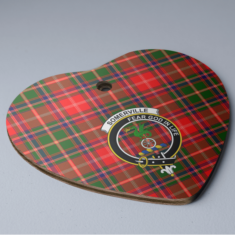Clan Somerville Modern Tartan Crest Heart Ceramic Ornament IT91 Somerville Modern Tartan Tartan Christmas