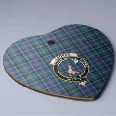 Clan Cooper Ancient Tartan Crest Heart Ceramic Ornament CS58 Cooper Ancient Tartan Tartan Christmas