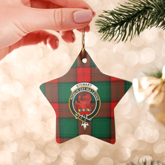 Clan Stewart Atholl Modern Tartan Crest Star Ceramic Ornament EC61 Stewart Atholl Modern Tartan Tartan Christmas