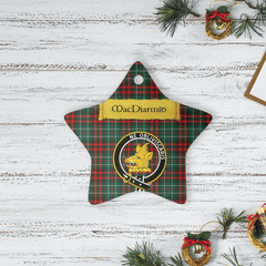 Clan MacDiarmid Modern Tartan Crest Star Ceramic Ornament EM31 MacDiarmid Modern Tartan Tartan Christmas