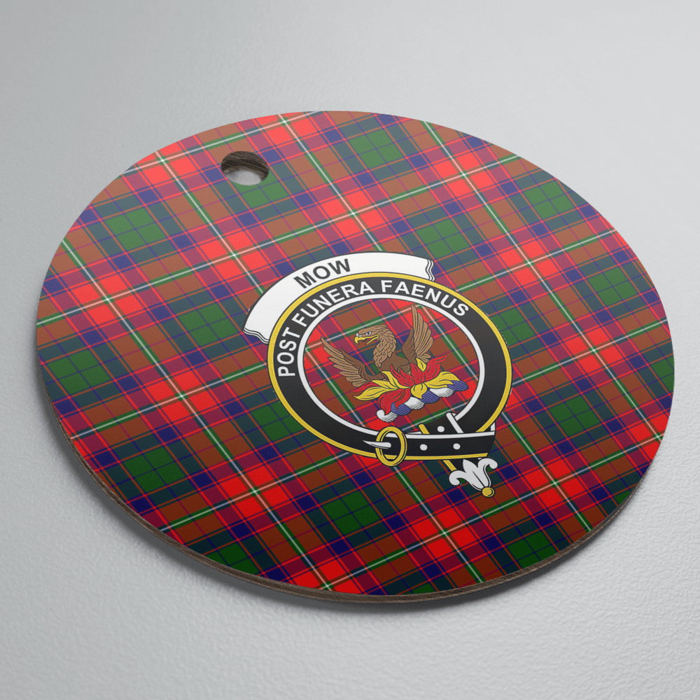 Clan Mow (Roxburgh) Tartan Crest Round Ceramic Ornament WN65 Mow (Roxburgh) Tartan Tartan Christmas