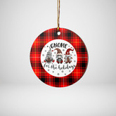 Clan MacIver Modern Tartan Tartan Crest Gnome Round Ceramic Ornament VJ80 MacIver Modern Tartan Tartan Christmas