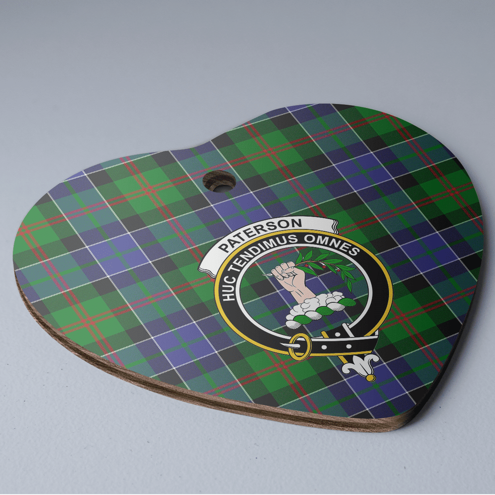 Clan Paterson Tartan Crest Heart Ceramic Ornament KU72 Paterson Tartan Tartan Christmas