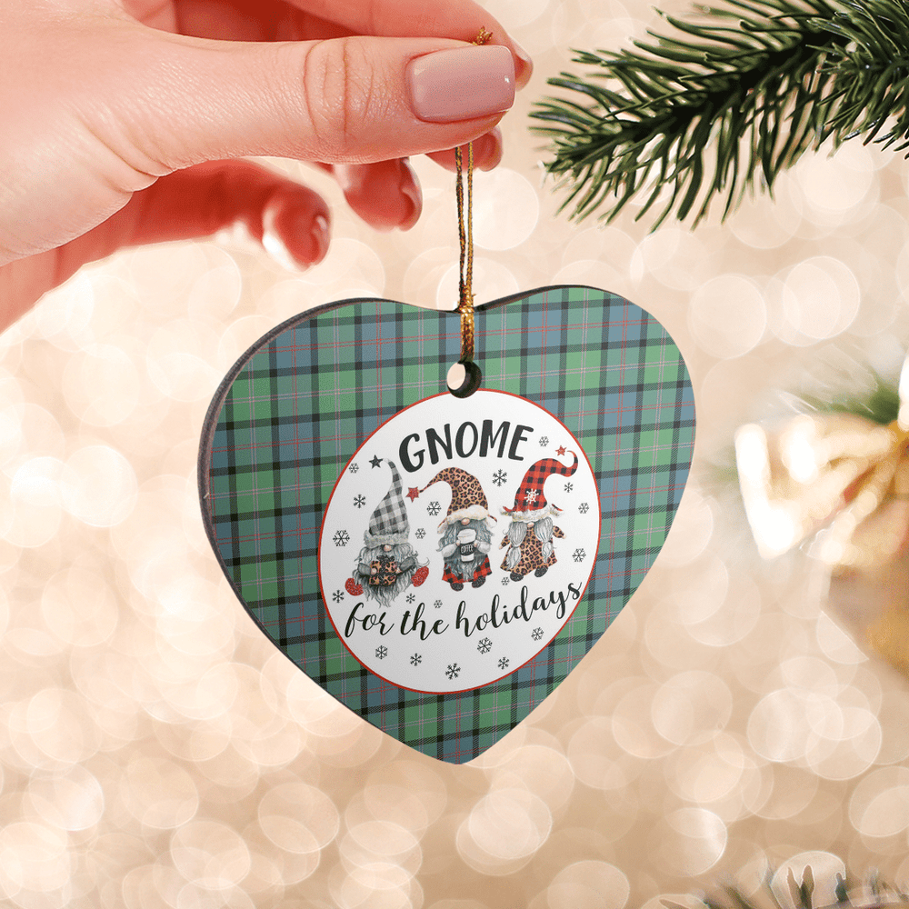 Clan MacThomas Ancient Tartan Tartan Crest Gnome Heart Ceramic Ornament NO46 MacThomas Ancient Tartan Tartan Christmas